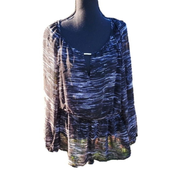 Black & White Calvin Klein Sheer Longsleeve Top New XL - Picture 1 of 8
